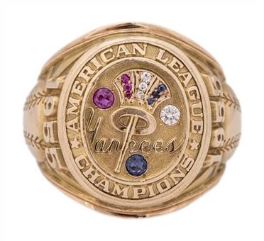1955 New York Yankees American League Championship Ring - Jim Turner (Family LOA)